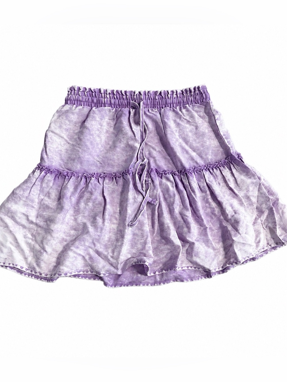 Zenana Lavender Tie Dye Tiered Mini Skirt Boho Flowy Medium
